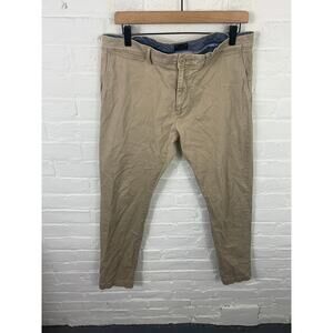 J. Crew Men's Slim-Fit Stretch Chino Pant Tapered Leg in Tan Size 34X32
